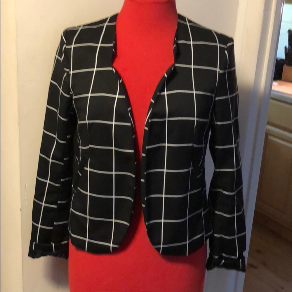 Windowpane blazer h&m size 10